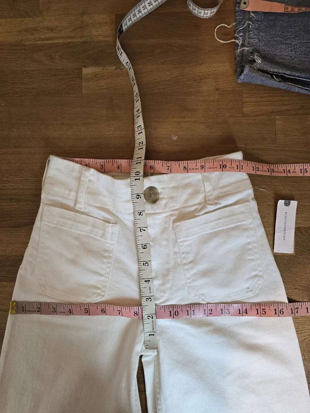 Anthropologie Maeve The Colette Full Length Wide-Leg Jeans White Size 24 Denim